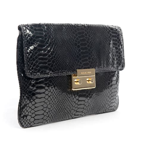 michael kors sloan python clutch|MICHAEL KORS SLOAN BLACK PYTHON EMBOSSED .